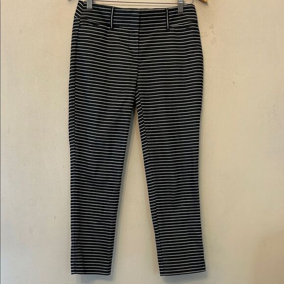 Loft black white striped ankle pants Marisa fit Size 2 EUC - Picture 1 of 9